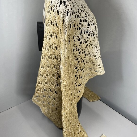 Sanctamuerte Women's Maglia Mesh Cropped Sweater Sand Shell/Gold Size S - Picture 6 of 7